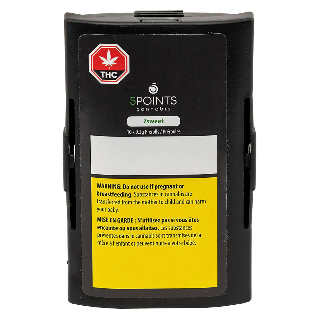 ZSWEET by 5 Points packaged cannabis bag with colorful branding and logo