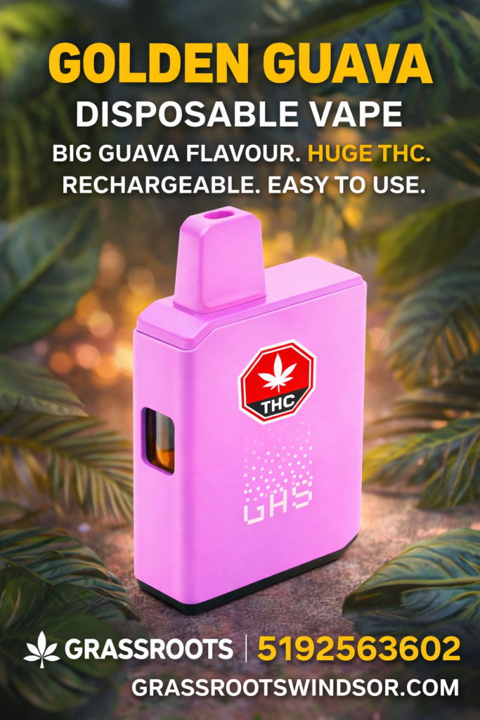 The Golden Guava Box Cart is a 1g rechargeable disposable vape made by GAS